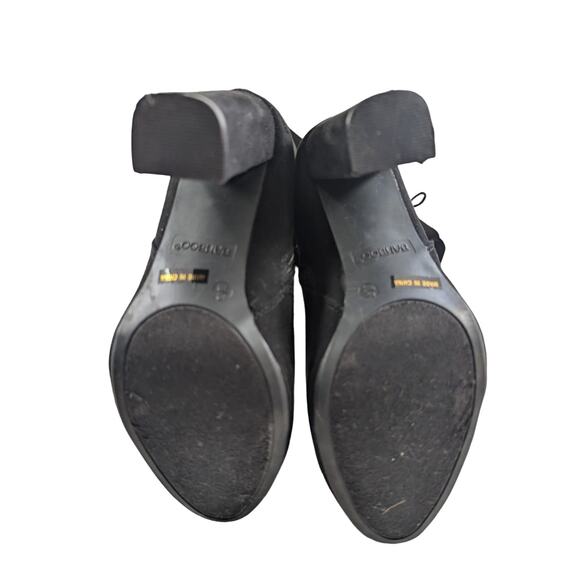 NWOT! BAMBOO! OVER-THE-KNEE BLACK VEGAN SUEDE ELASTIC BACK CHUNKY BOOTS! SZ 8.5M - Picture 9 of 11